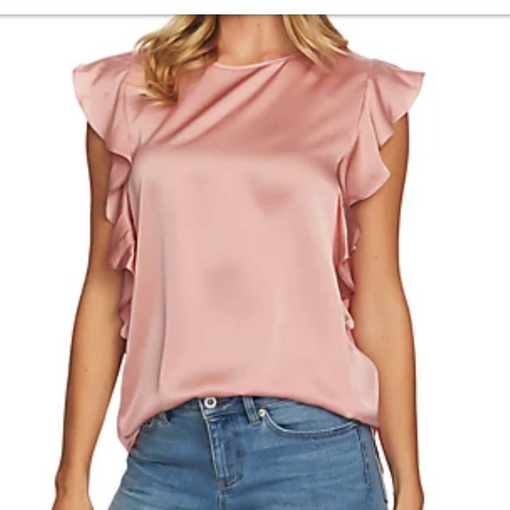 CeCe Pink Ruffle Sleeve Blouse